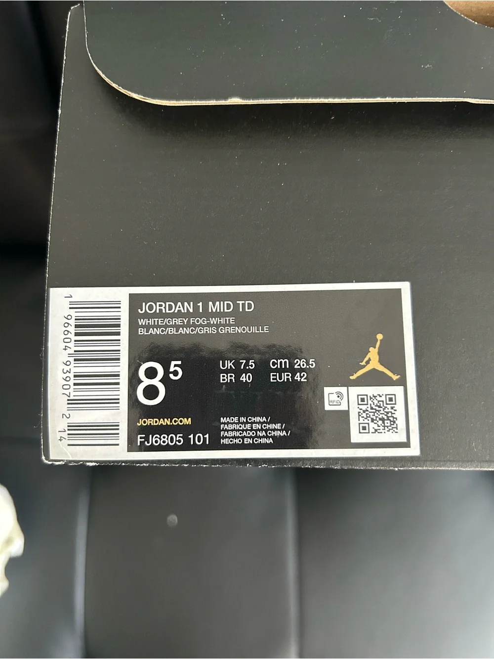 Nike Jordan 1 Mid TD white Cleats with silver/grey swoosh